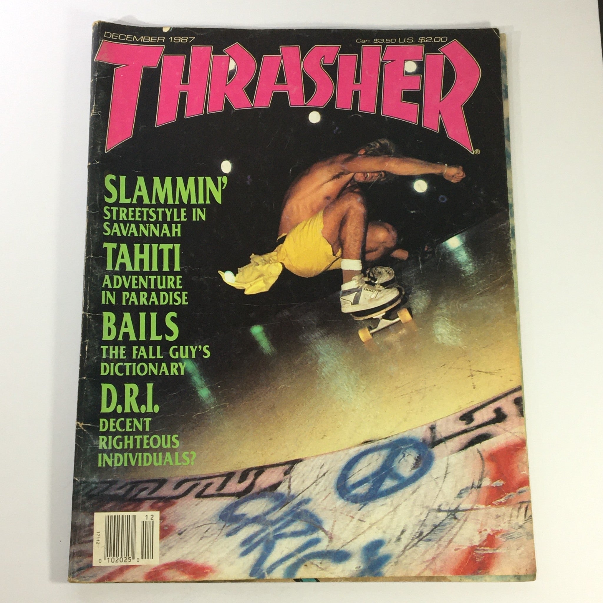 VTG Thrasher Magazine December 1987 - Streetstyle in Savannah / Tahiti Adventure