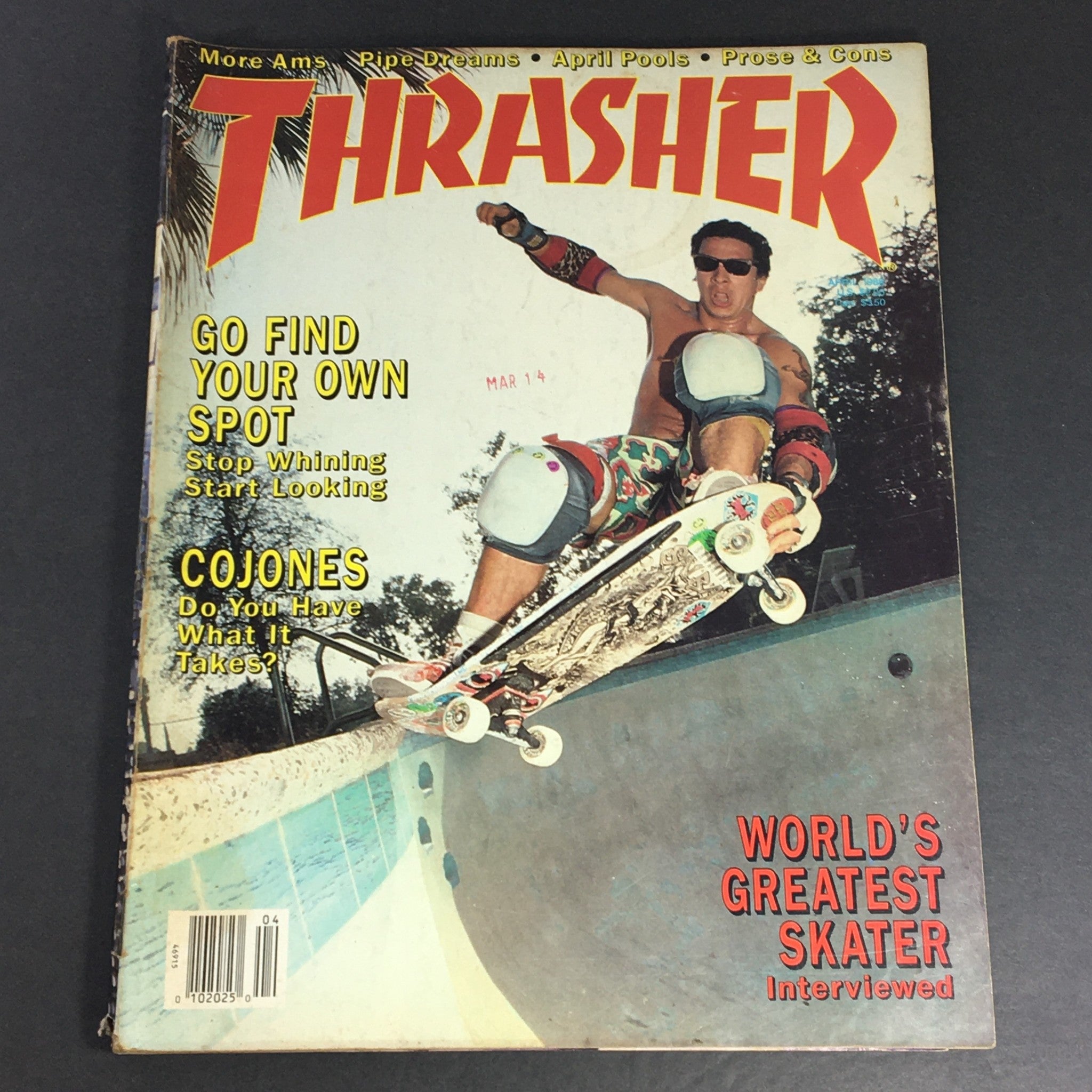 VTG Thrasher Magazine April 1988 Vol 8 #4 - John "Cojones" Cardiel / Newsstand