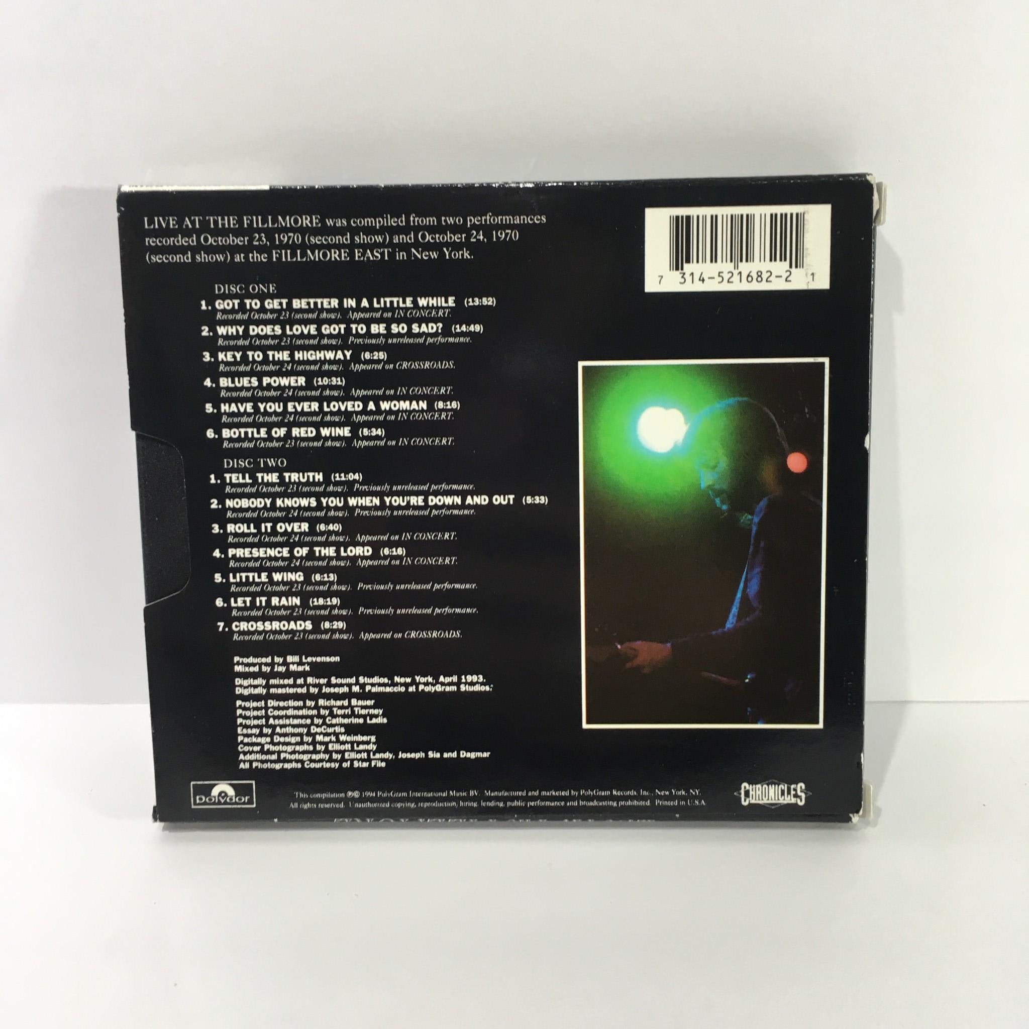Derek and the Dominos Live at the Fillmore 2 Disc Set Audio CD