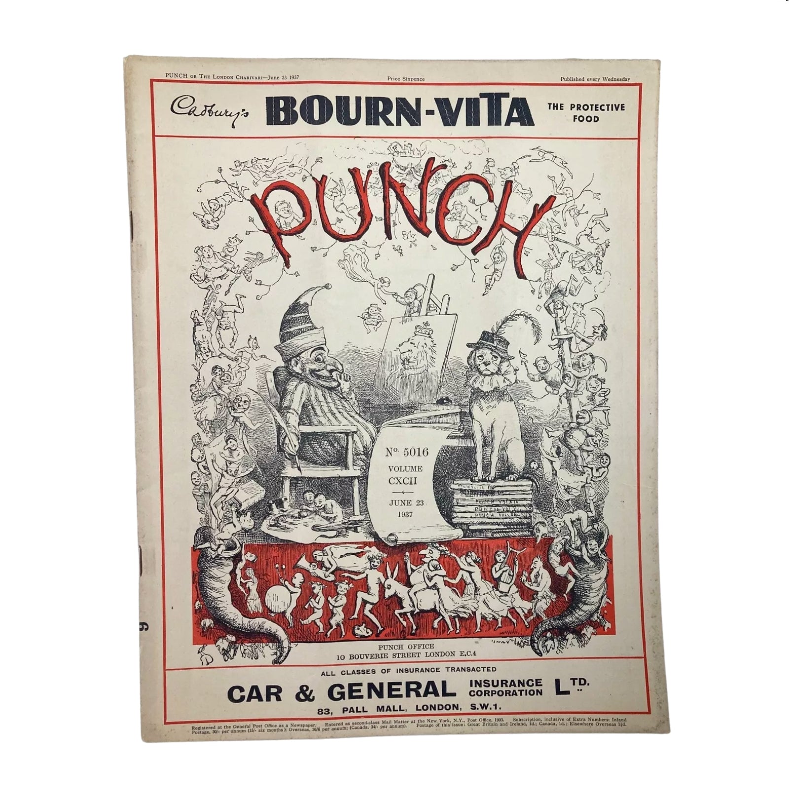 Lot of 3 Punch Magazines 1937 – June Issues WWII Cartoon & Satire