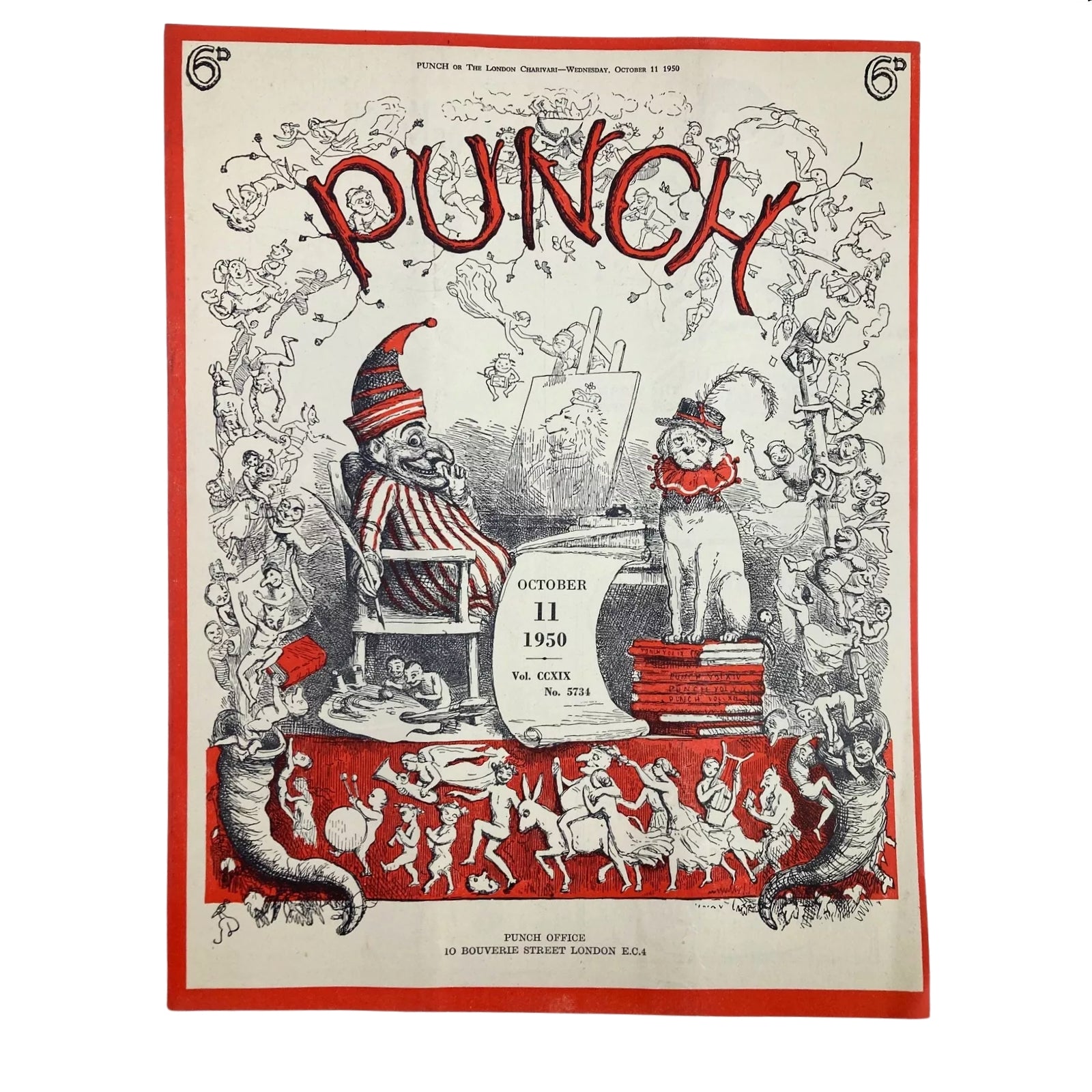 Lot of 6 Punch Magazines 1950 – Vintage British Satire & Cartoons
