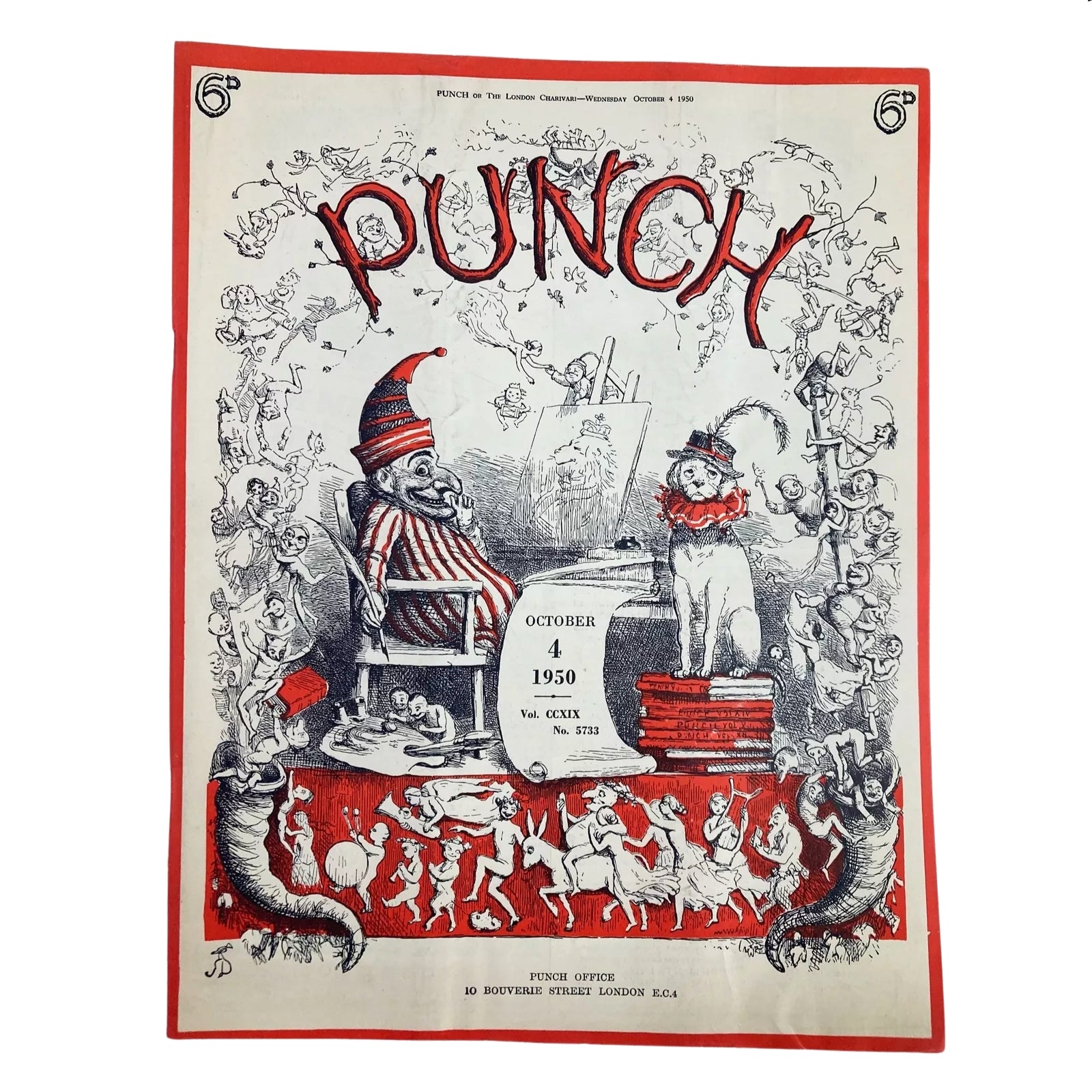 Lot of 6 Punch Magazines 1950 – Vintage British Satire & Cartoons