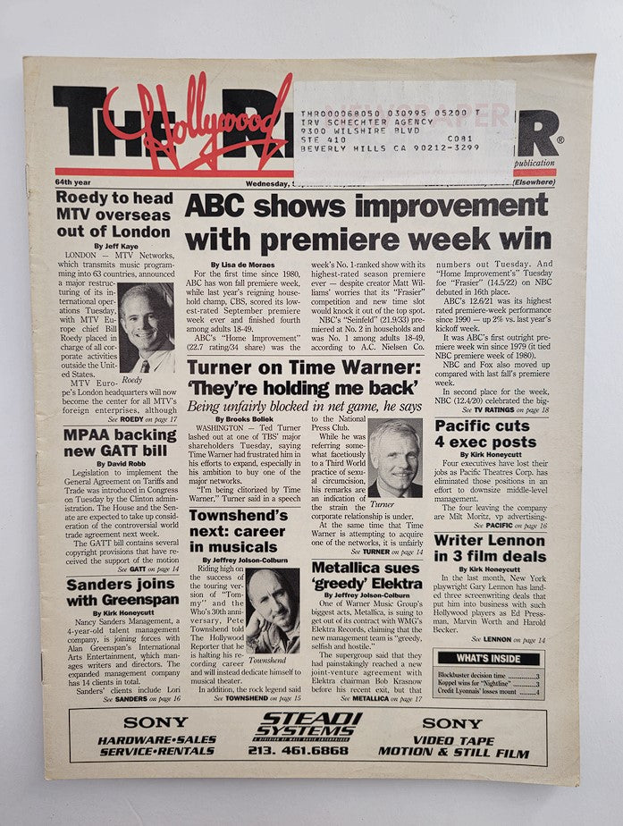 The Hollywood Reporter Magazine September 1994 ABC Shows Improvement