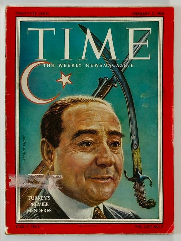 VTG Time Magazine February 3 1958 Vol 71 #5 Turkey's Premier Adnan Menderes