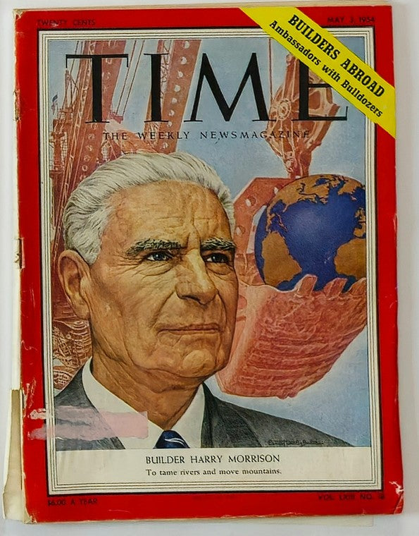 VTG Time Magazine May 3 1954 Vol 61 Builder Harry W. Morrison