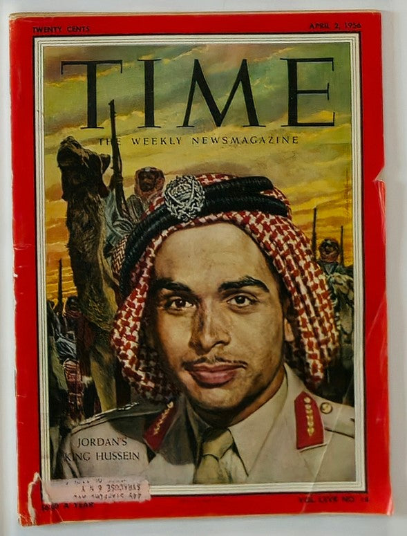 VTG Time Magazine April 2 1956 King Hussein of Jordan