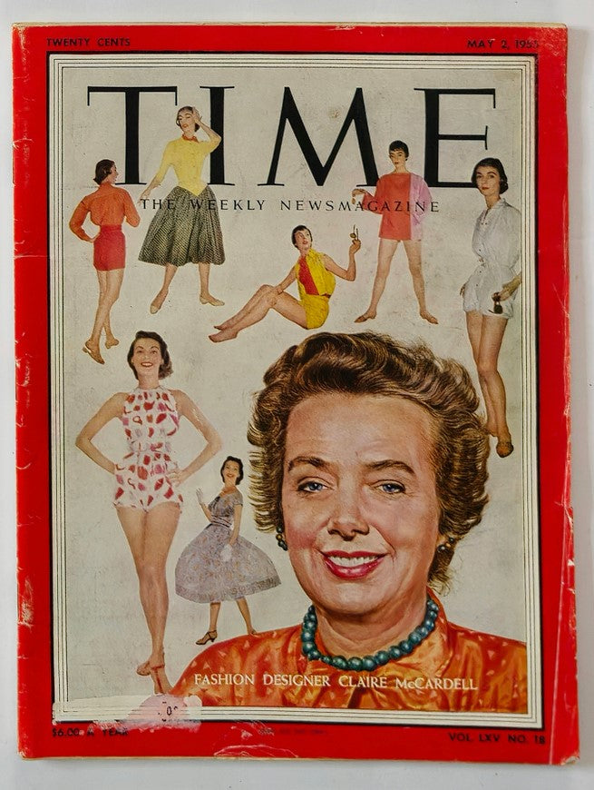 VTG Time Magazine May 2 1955 Vol 65 #18 Fashion Designer Claire McCardell