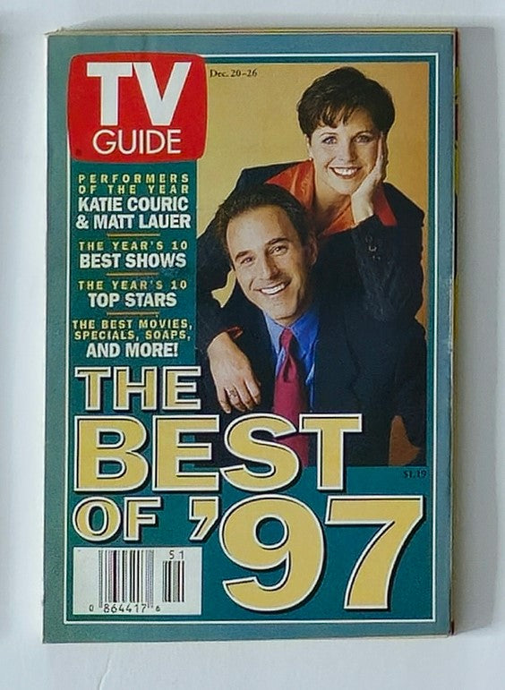 TV Guide Magazine December 20 1997 Katie Couric Rochester Edition No Label