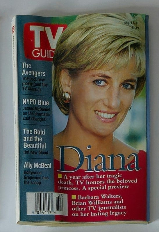 TV Guide Magazine August 15 1998 Princess Diana New York Metro Ed. No Label