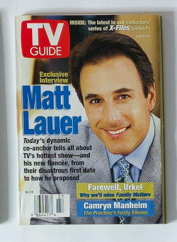 TV Guide Magazine July 4 1998 Matt Lauer New York Metro Ed. No Label