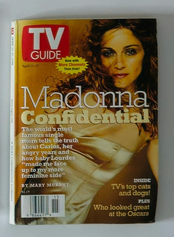 TV Guide Magazine April 11 1998 Madonna New York Metro Ed. No Label