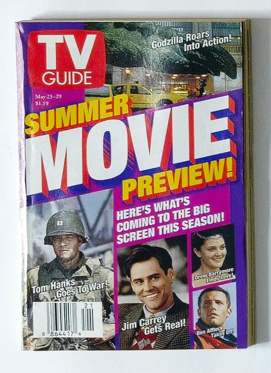 TV Guide Magazine May 23 1998 Jim Carrey New York Metro Ed. No Label