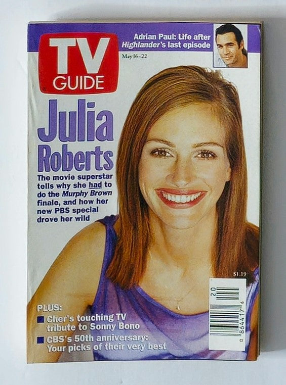 TV Guide Magazine May 16 1998 Julia Roberts New York Metro Ed. No Label