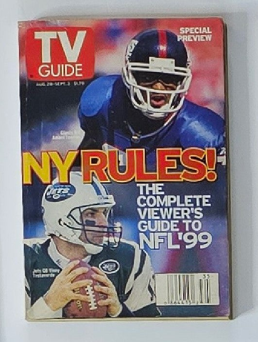 TV Guide Magazine August 28 1999 Giants Amani Toomer New York Metro Ed. No Label