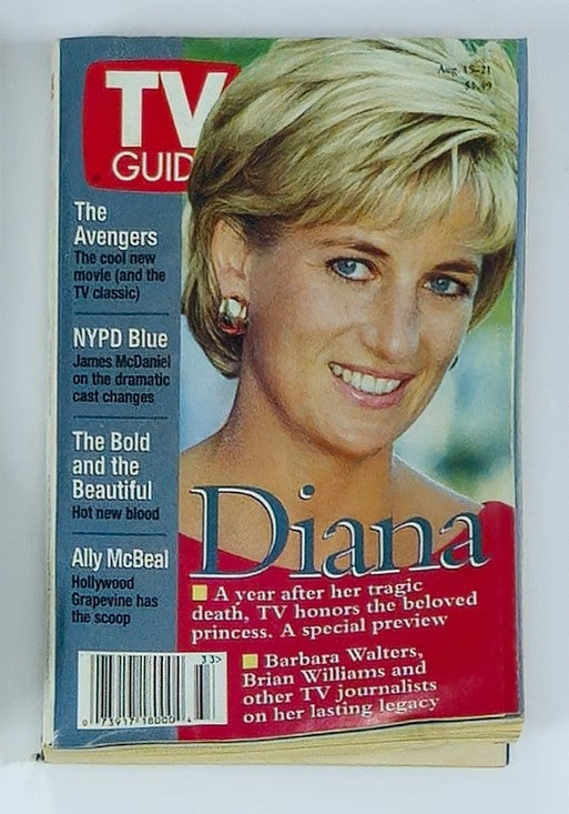 TV Guide Magazine August 15 1998 Princess Diana Rochester Ed. No Label