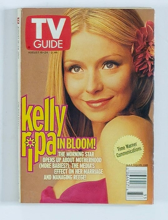 TV Guide Magazine August 18 2001 Kelly Ripa in Bloom Rochester Ed. No Label