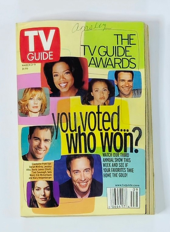 TV Guide Magazine March 3 2001 Oprah Winfrey Jessica Alba Rochester Ed. No Label