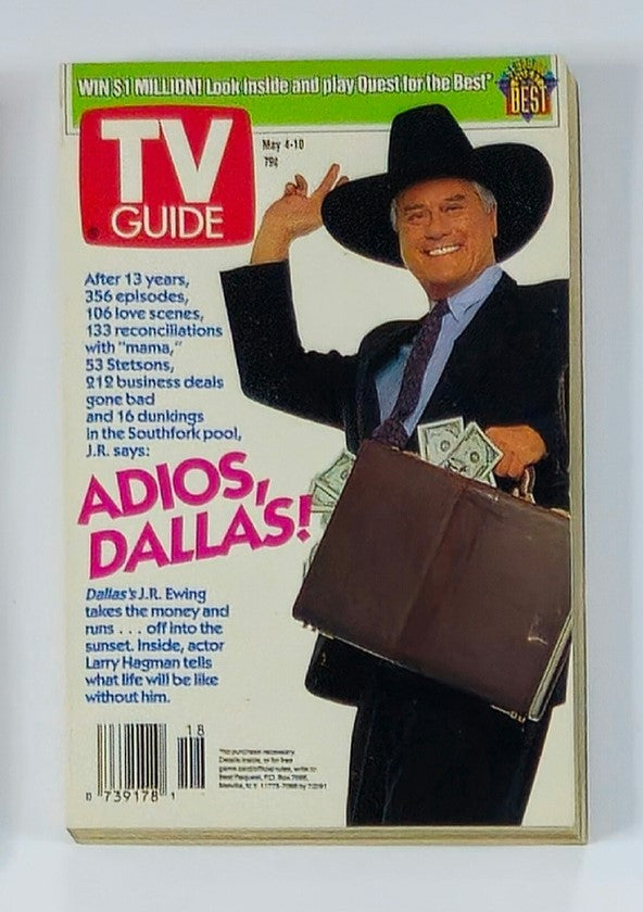 TV Guide Magazine May 4 1991 Dallas' J.R. Ewing NY Metro Ed. No Label