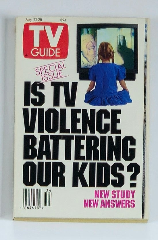 TV Guide Magazine August 22 1992 TV Violence New Study NY Metro Ed. No Label