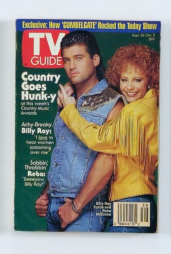 TV Guide Magazine September 26 1992 Billy Ray Cyrus Rochester Ed. No Label