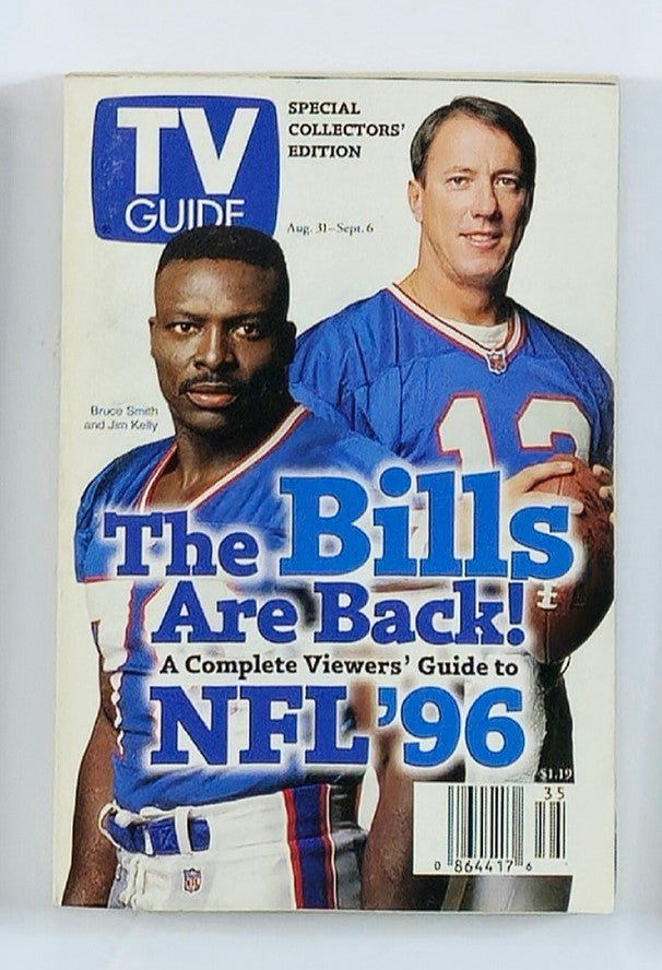 TV Guide Magazine August 31 1996 Bruce Smith, Jim Kelly Rochester Ed. No Label