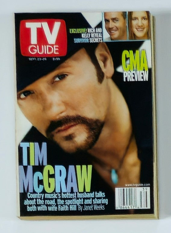 TV Guide Magazine September 23 2000 Tim McGraw NY Metro Ed. No Label