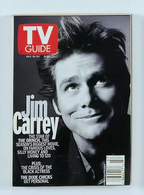 TV Guide Magazine November 18 2000 Jim Carrey Star of The Grinch NY Metro Ed.