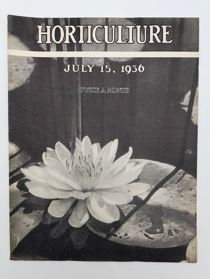 VTG Horticulture Magazine July 15 1936 Water Lily Cover Design