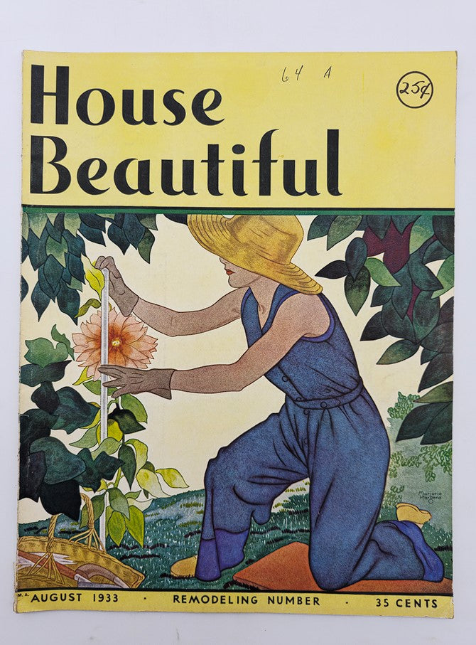 VTG House Beautiful Magazine August 1933 Vol 74 #2 City-Backyard Picnic