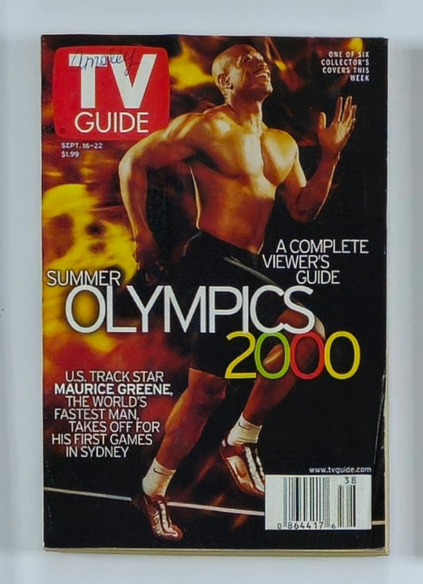 TV Guide Magazine September 16 2000 Maurice Greene Rochester Ed. No Label