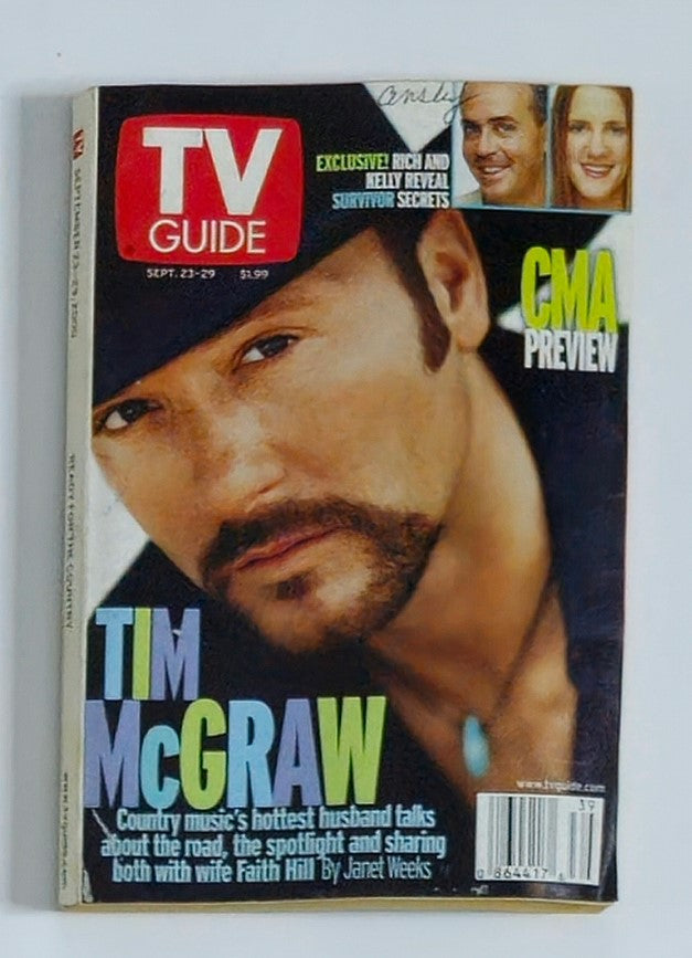 TV Guide Magazine September 23 2000 Tim McGraw Rochester Ed. No Label