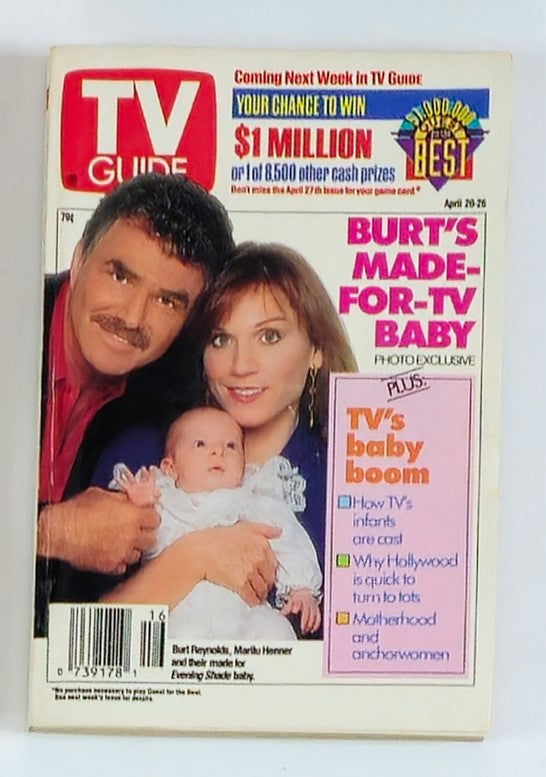 TV Guide Magazine April 20 1991 Burt Reynolds & Marilu NY Metro Ed. No Label