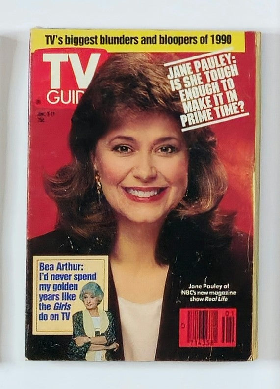 TV Guide Magazine January 5 1991 Jane Pauley, Bea Arthur Rochester Ed. No Label