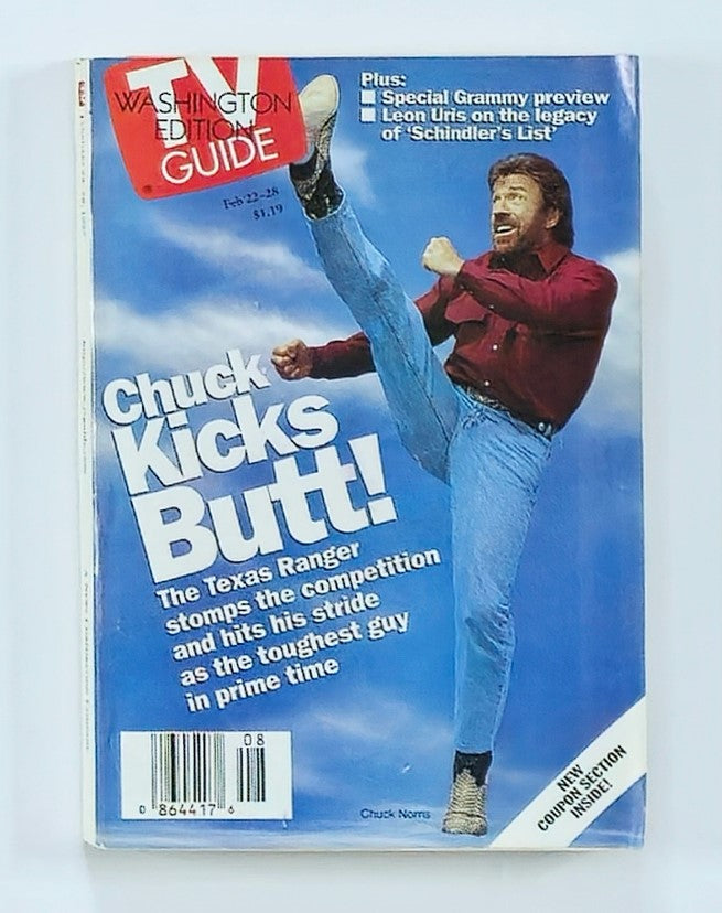 TV Guide Magazine February 22 1997 Chuck Norris Washington Ed. No Label