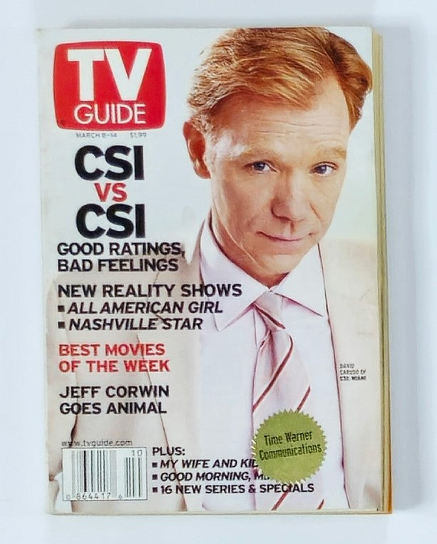 TV Guide Magazine March 8 2003 David Caruso CSI Miami Rochester Ed. No Label