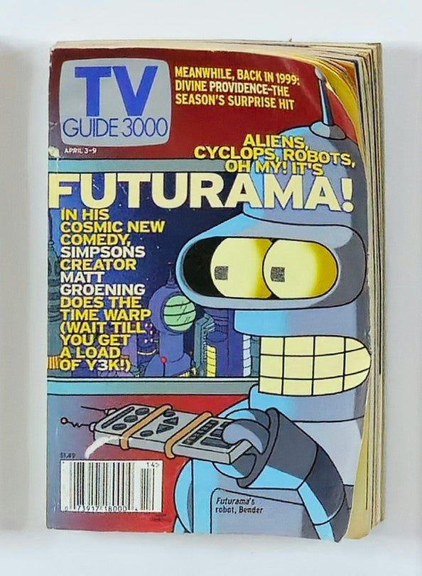 TV Guide Magazine April 3 1999 Futurama's Bender NY Metro Ed. No Label