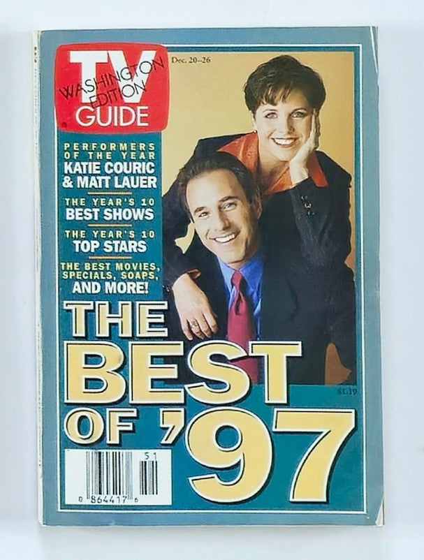 TV Guide Magazine December 20 1997 Katie & Matt Lauer Washington Ed. No Label