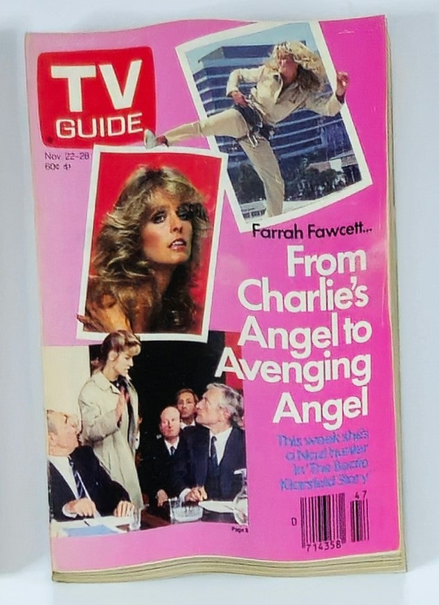 TV Guide Magazine November 22 1986 Farrah Fawcett Philadelphia Ed. No Label