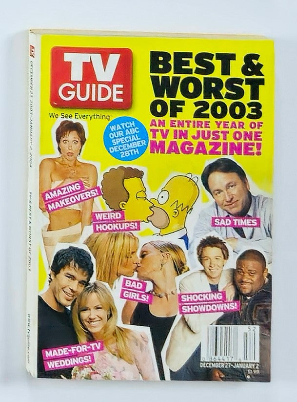 TV Guide Magazine December 27 2003 Jennifer Aniston Rochester Ed. No Label