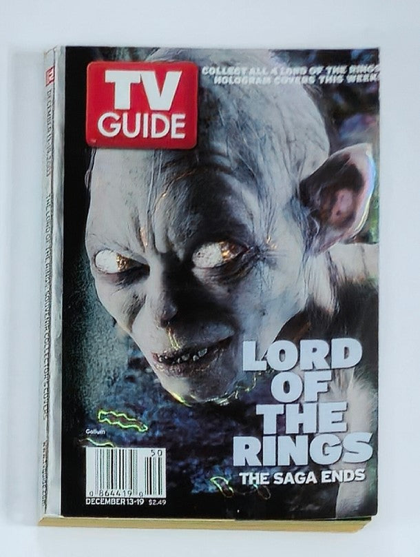 TV Guide Magazine December 13 2003 Gollum from LOTR Rochester Ed. No Label