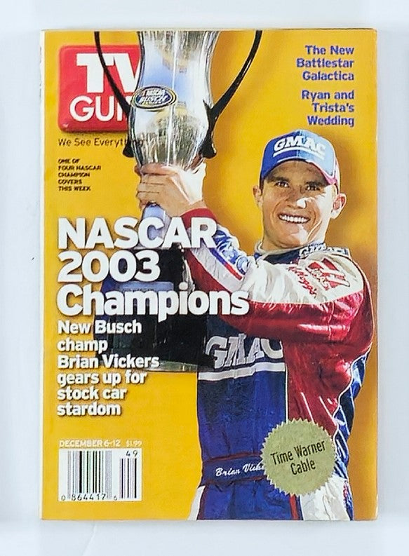 TV Guide Magazine December 6 2003 Brian Vickers Rochester Ed. No Label