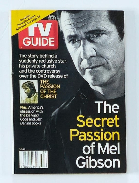 TV Guide Magazine August 22 2004 Mel Gibson Western NY State Ed. No Label