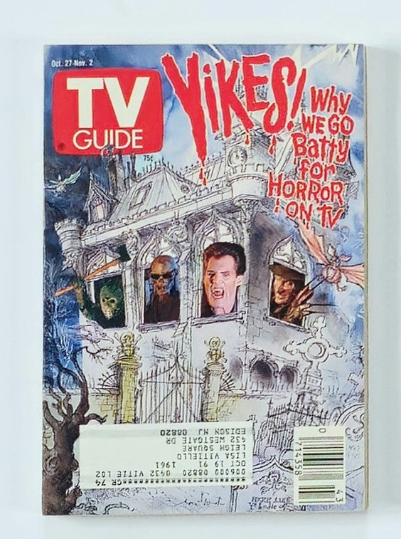 TV Guide Magazine October 27 1990 Why We Go Batty for Horror on TV NY Metro Ed.