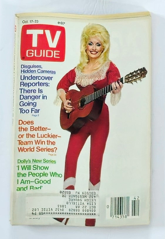 TV Guide Magazine October 17 1987 Dolly Parton NY Metro Ed.