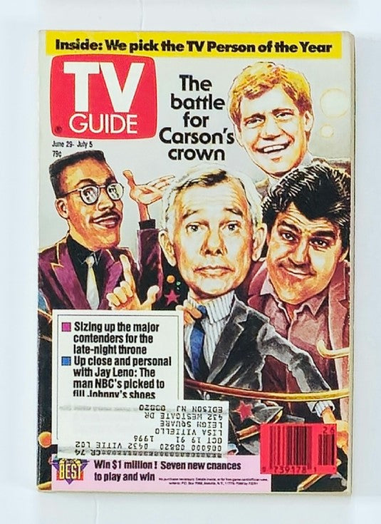 TV Guide Magazine June 29 1991 Arsenio Hall, Jay Leno NY Metro Ed.