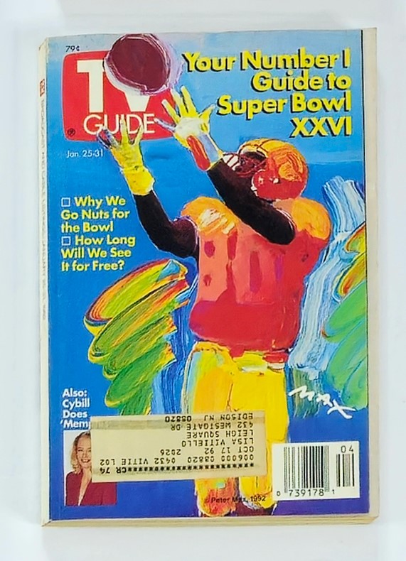 TV Guide Magazine January 25 1992 Cybill Shepherd & Super Bowl XXVI NY Metro Ed.