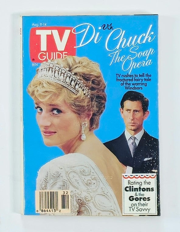 TV Guide Magazine August 8 1992 Princess Diana & Prince Charles NY Metro Ed.