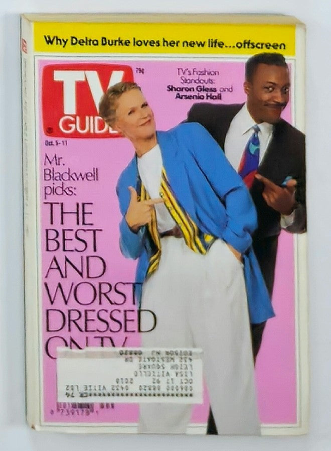 TV Guide Magazine October 5 1991 Sharon Gless and Arsenio Hall NY Metro Ed.