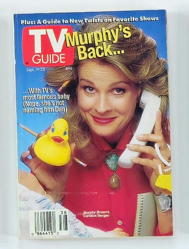 TV Guide Magazine September 19 1992 Murphy Brown's Candice Bergen NY Metro Ed.