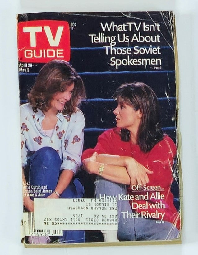 TV Guide Magazine April 26 1986 Jane Curtin and Susan Saint James NY Metro Ed.